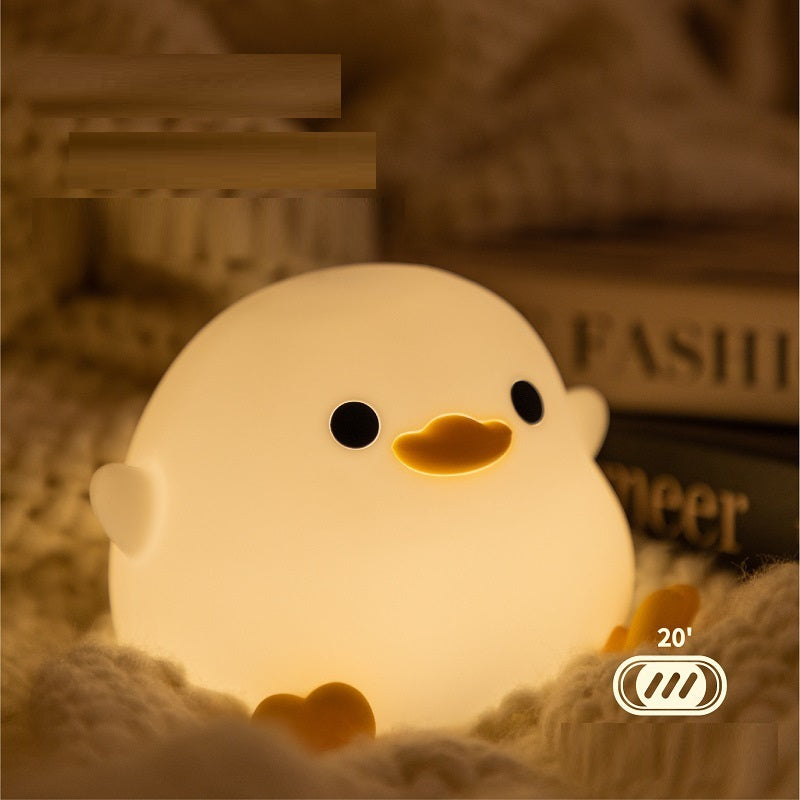 Doudou Duck Silicone Night Light - USB Charging Bedside Alarm Lamp for a Cozy Bedroom Ambience