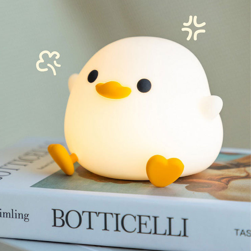 Doudou Duck Silicone Night Light - USB Charging Bedside Alarm Lamp for a Cozy Bedroom Ambience